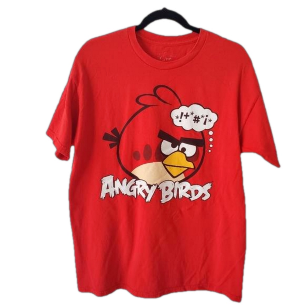 Angry Birds Graphic Unisex Red T-Shirt Size Large